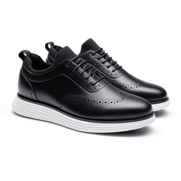 [MaxFlex SuiteCraft] Men's Casual Wingtip Dress Sneakers - BLACK - 3